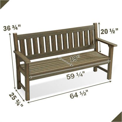 ACUEL Poly Lumber Outdoor Bench 3-Person